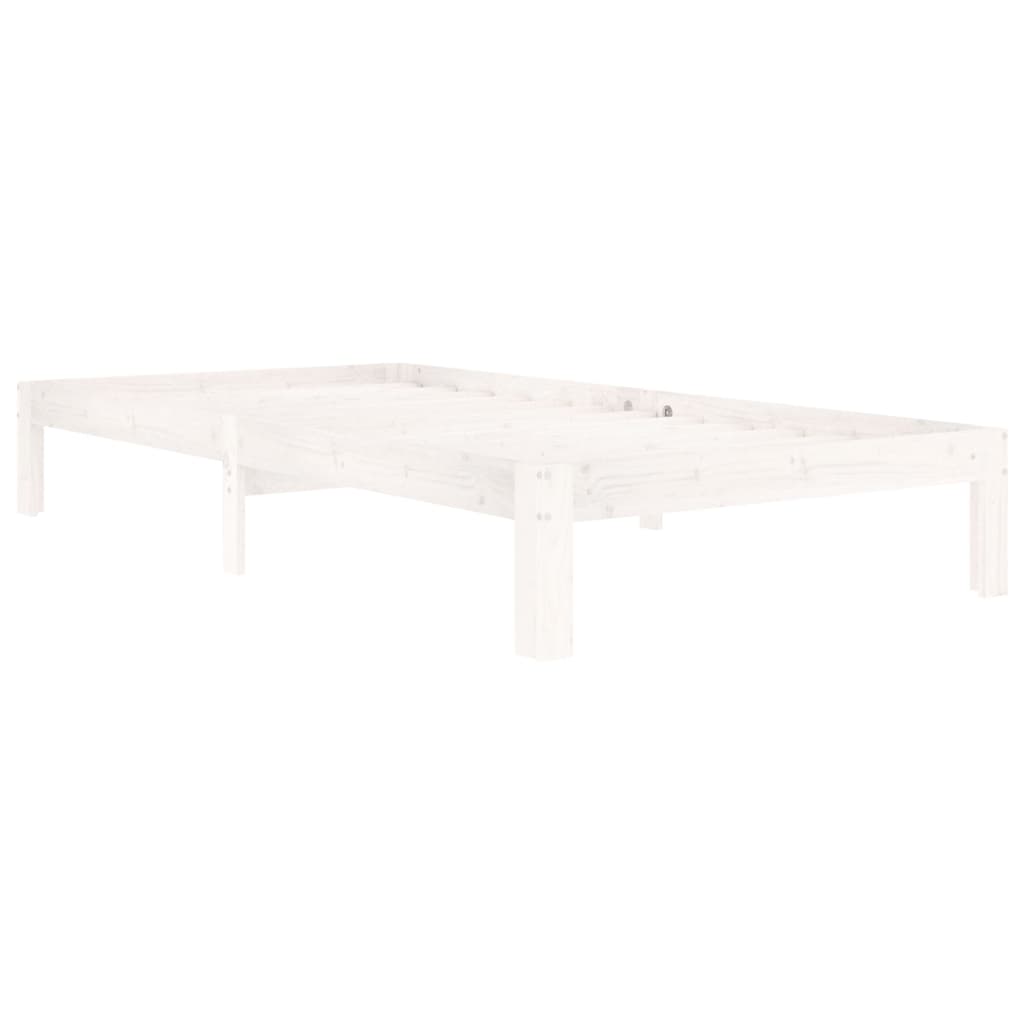 Bed Frame | White | Solid pine wood | Single | Durable | Bed Frame