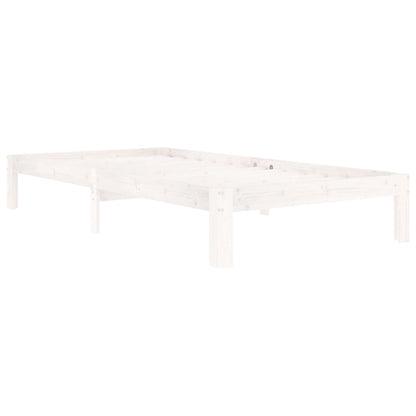 Bed Frame | White | Solid pine wood | Single | Durable | Bed Frame