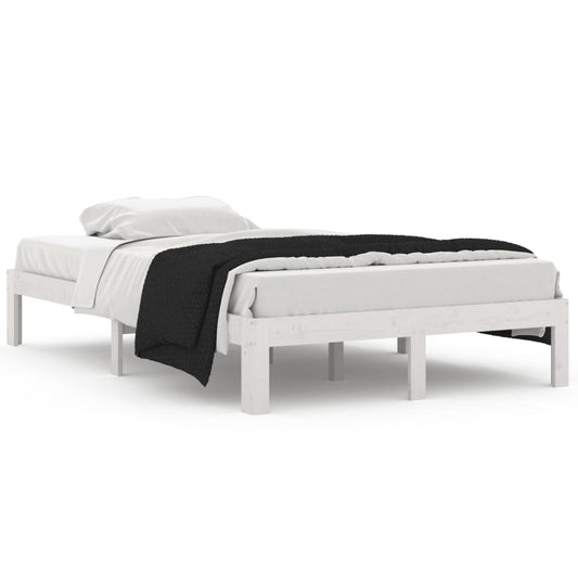 Bed Frame | White | Solid pine wood | 120x200 cm | Durable | Bed Frame