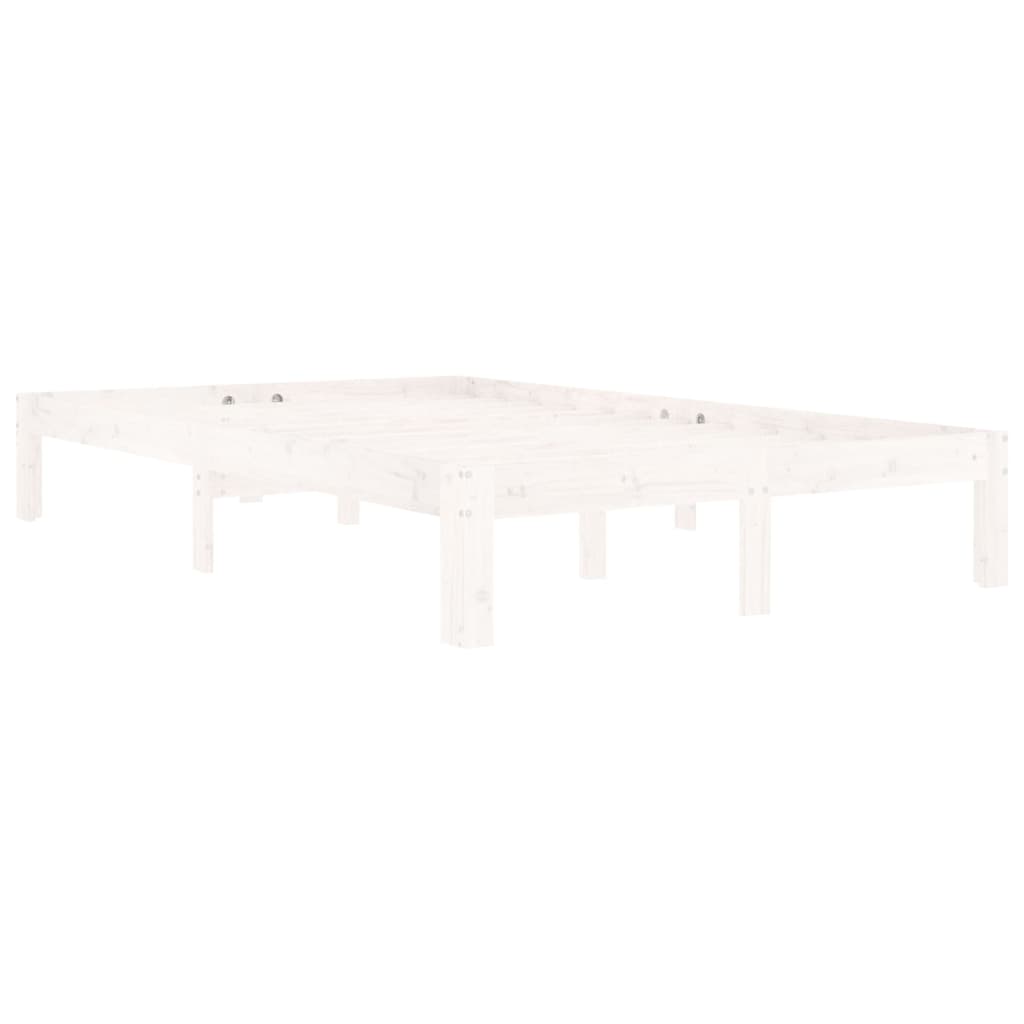 Bed Frame | White | Solid pine wood | 120x200 cm | Durable | Bed Frame