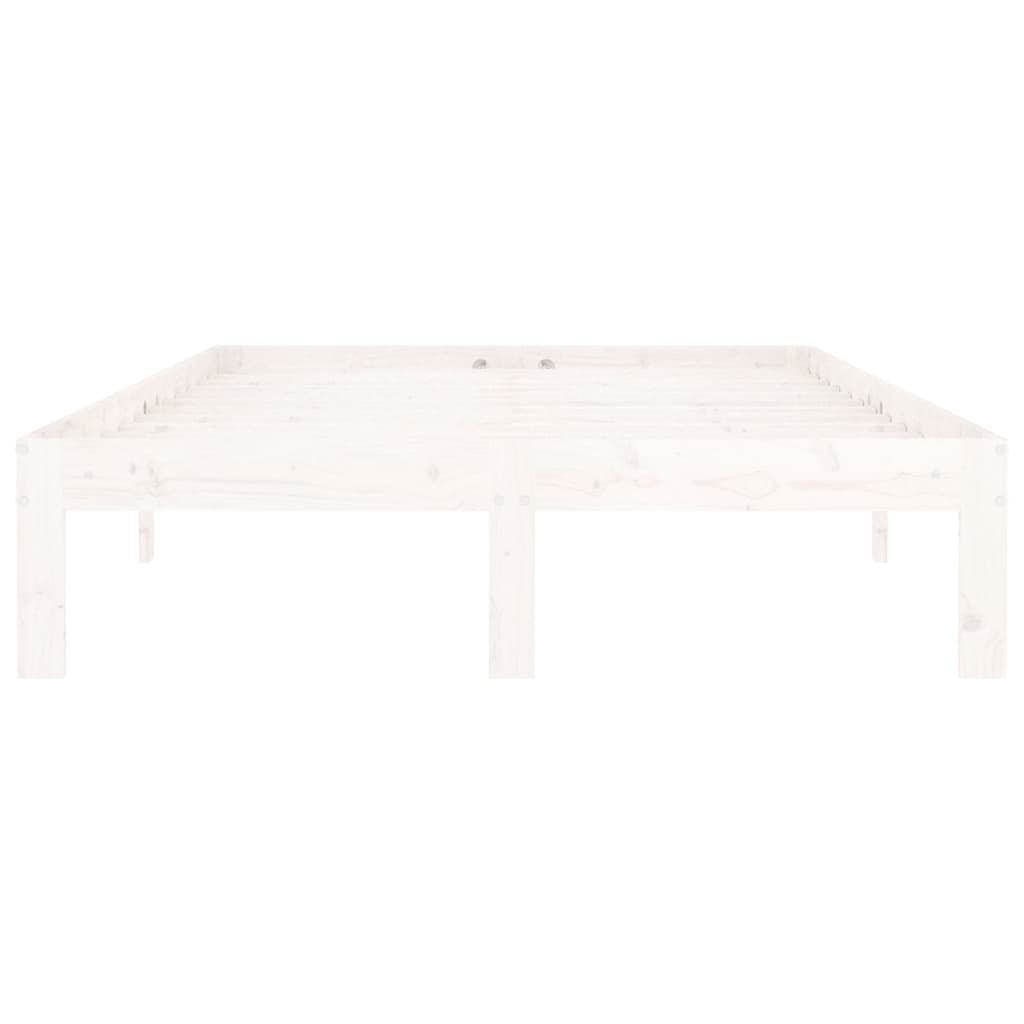 Bed Frame | White | Solid pine wood | 120x200 cm | Durable | Bed Frame