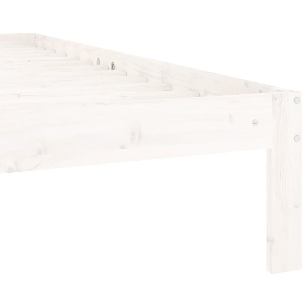 Bed Frame | White | Solid pine wood | 120x200 cm | Durable | Bed Frame