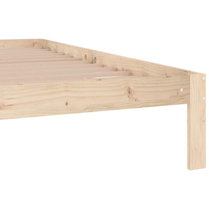 Bed Frame | Natural wood | Solid Pine Wood | Double |  Simplistic