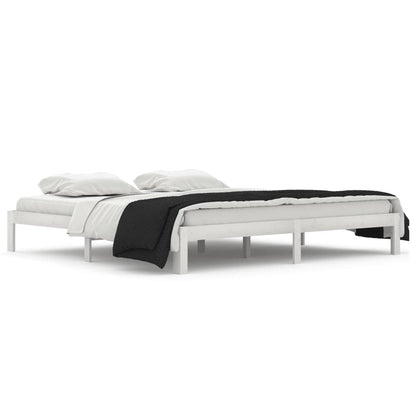 Bed Frame | White | Solid pine wood, Plywood | 200x200 cm | Modern