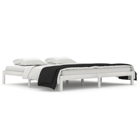 Bed Frame | White | Solid pine wood, Plywood | 200x200 cm | Modern