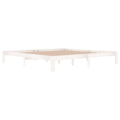 Bed Frame | White | Solid pine wood, Plywood | 200x200 cm | Modern