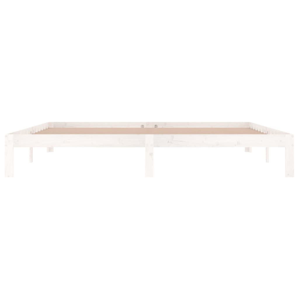 Bed Frame | White | Solid pine wood, Plywood | 200x200 cm | Modern
