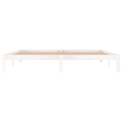 Bed Frame | White | Solid pine wood, Plywood | 200x200 cm | Modern