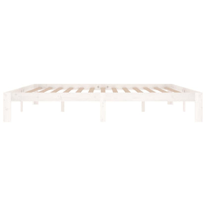 Bed Frame | White | Solid pine wood, Plywood | 200x200 cm | Modern