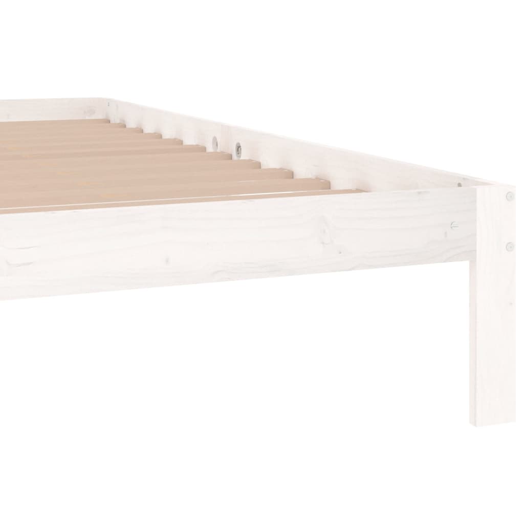 Bed Frame | White | Solid pine wood, Plywood | 200x200 cm | Modern