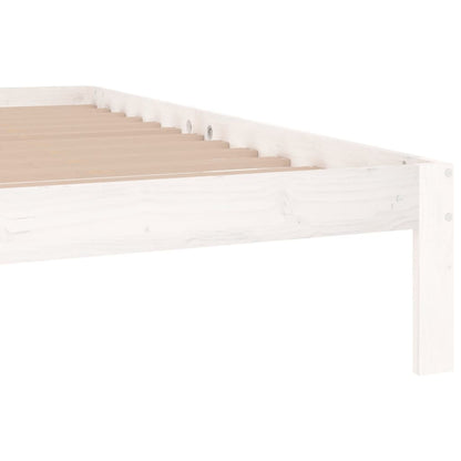 Bed Frame | White | Solid pine wood, Plywood | 200x200 cm | Modern