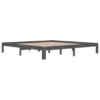 Bed Frame | Grey | Solid pine wood, Plywood slats | Double | Durable