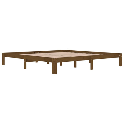 Bed Frame without Mattress Honey Brown Solid Wood Pine 200x200cm