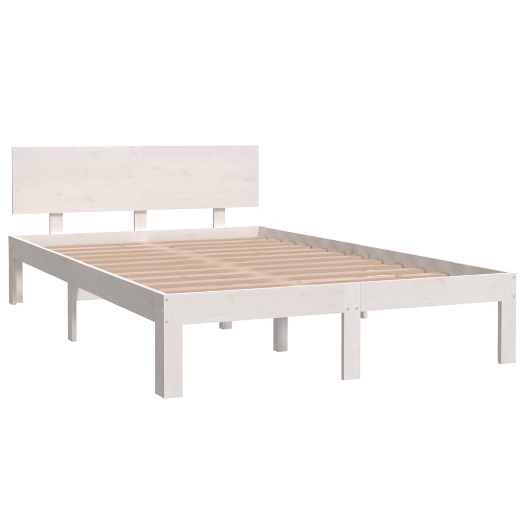 Bed Frame | White | Solid pine wood, plywood slats | 120x200 cm | Tough