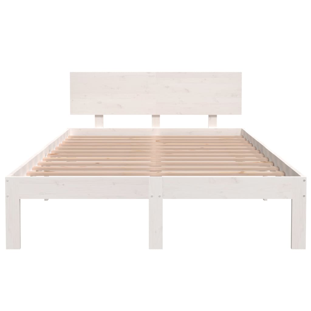 Bed Frame | White | Solid pine wood, plywood slats | 120x200 cm | Tough