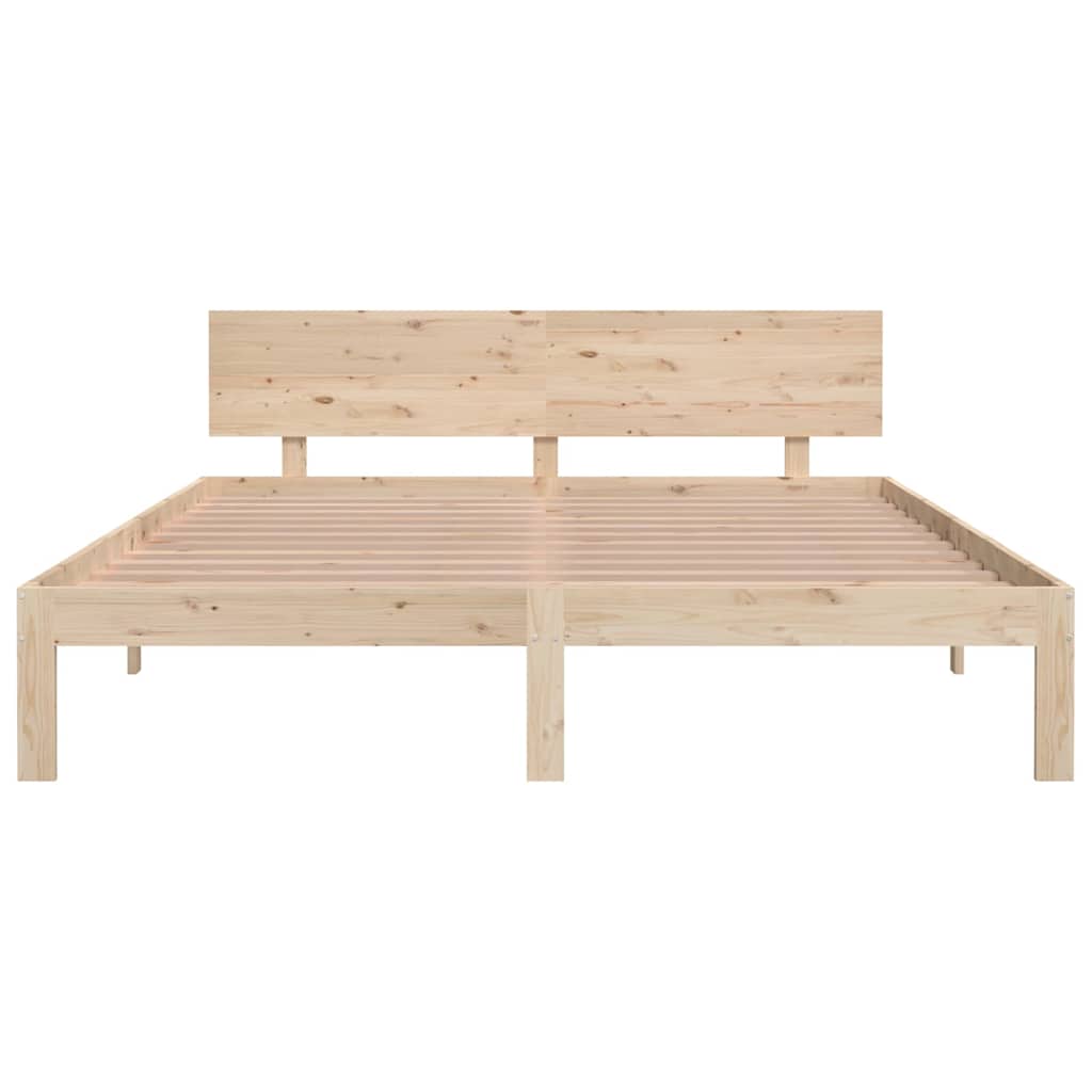 Bed Frame without Mattress Solid Wood Pine 160x200cm