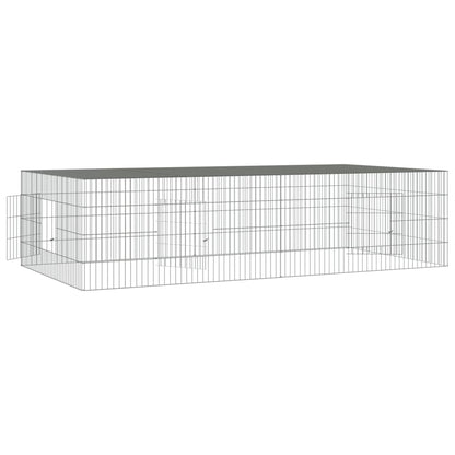 2-Panel Rabbit Cage 220x110x55 cm Galvanised Iron