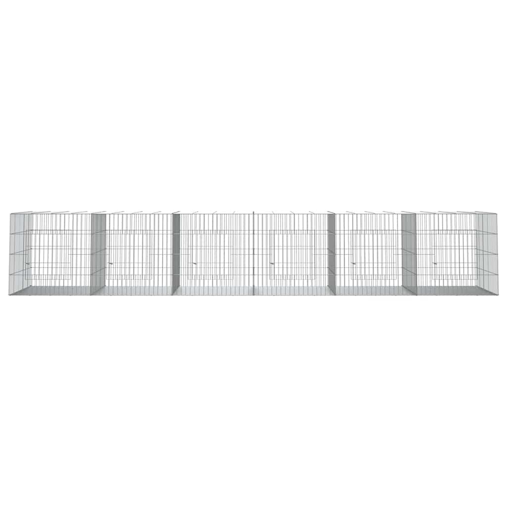 6-Panel Rabbit Cage 327x79x54 cm Galvanised Iron