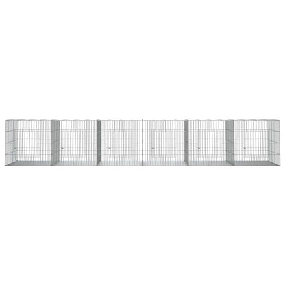 6-Panel Rabbit Cage 327x79x54 cm Galvanised Iron