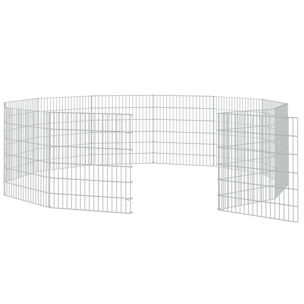 Free Range Animal Enclosure 12-Panel 54x60 cm Galvanised Iron