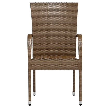 Garden Dining Set | Brown | PE Rattan, Powder-Coated Steel | Medium