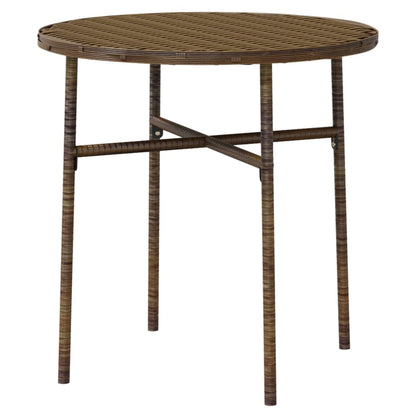 Garden Dining Set | Brown | PE Rattan, Powder-Coated Steel | Medium