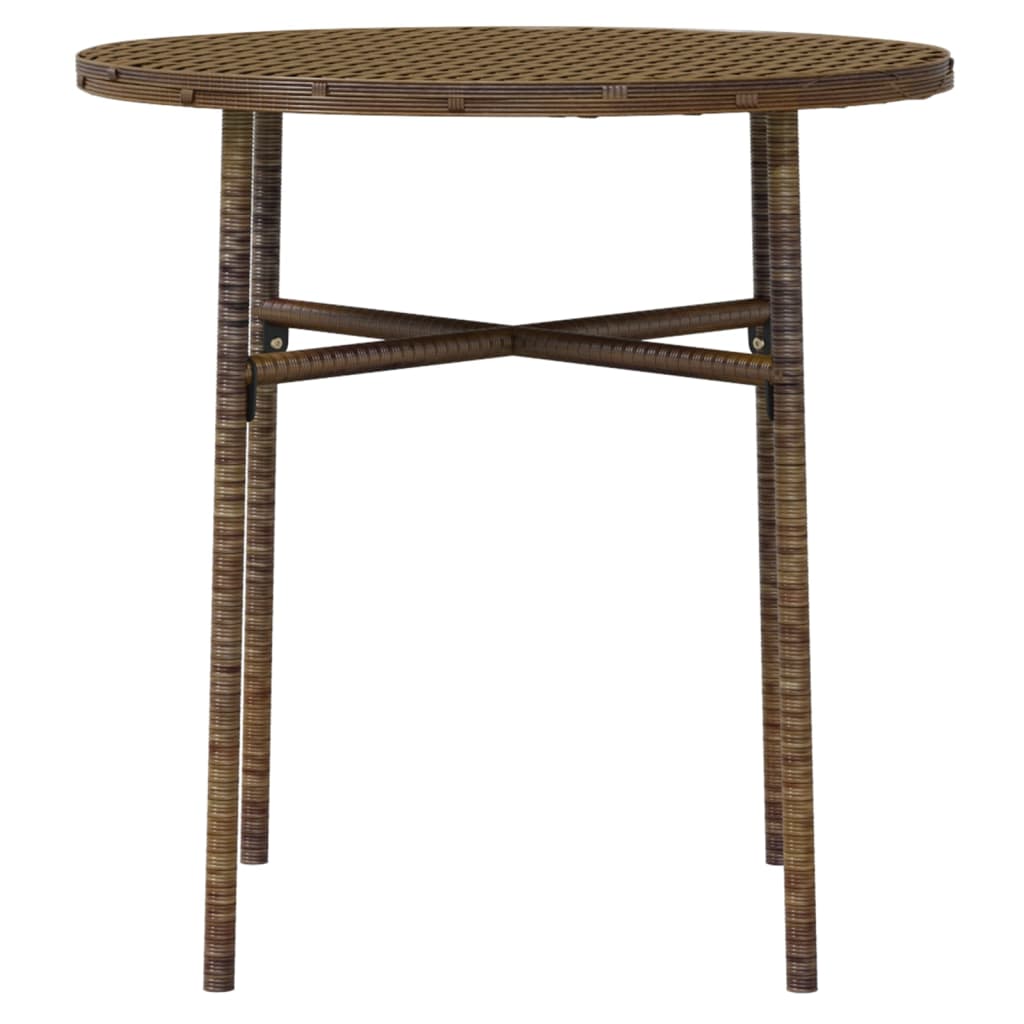 Garden Dining Set | Brown | PE Rattan, Powder-Coated Steel | Medium