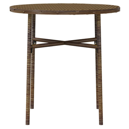 Garden Dining Set | Brown | PE Rattan, Powder-Coated Steel | Medium