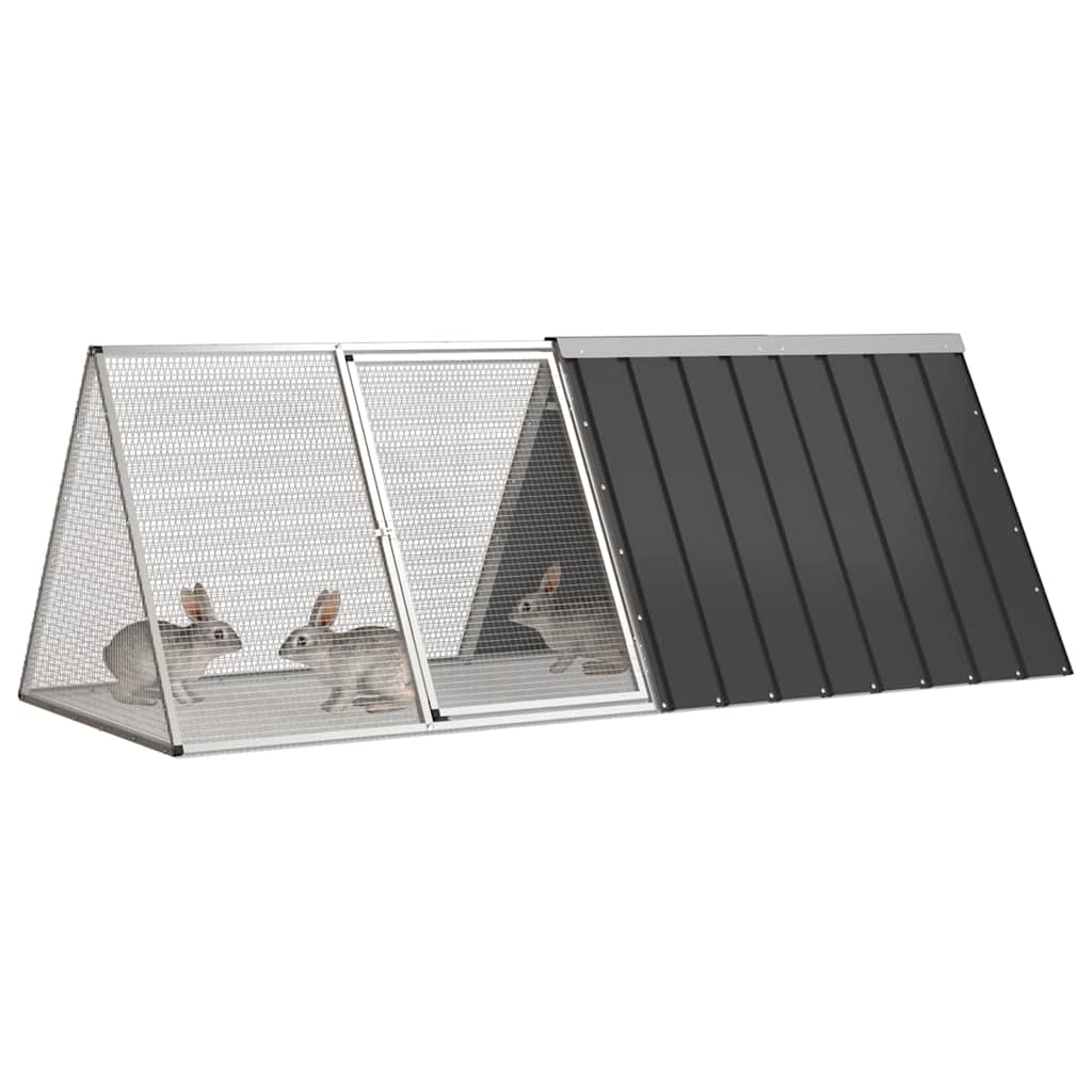 Rabbit Cage Anthracite 201,5x80,5x71 cm Galvanised Steel