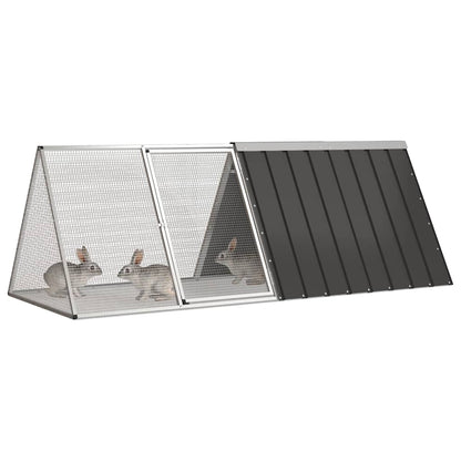 Rabbit Cage Anthracite 201,5x80,5x71 cm Galvanised Steel