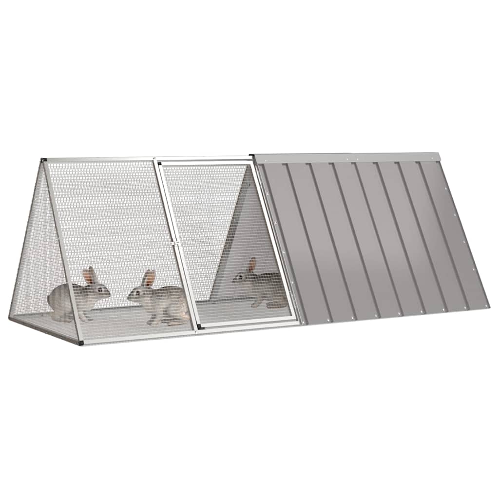 Rabbit Cage Grey 201,5x80,5x71 cm Galvanised Steel