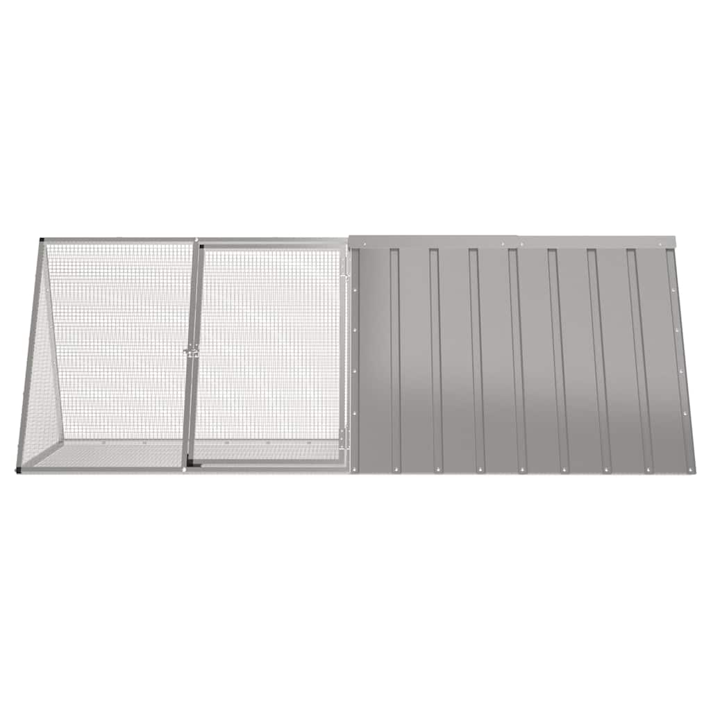 Rabbit Cage Grey 201,5x80,5x71 cm Galvanised Steel