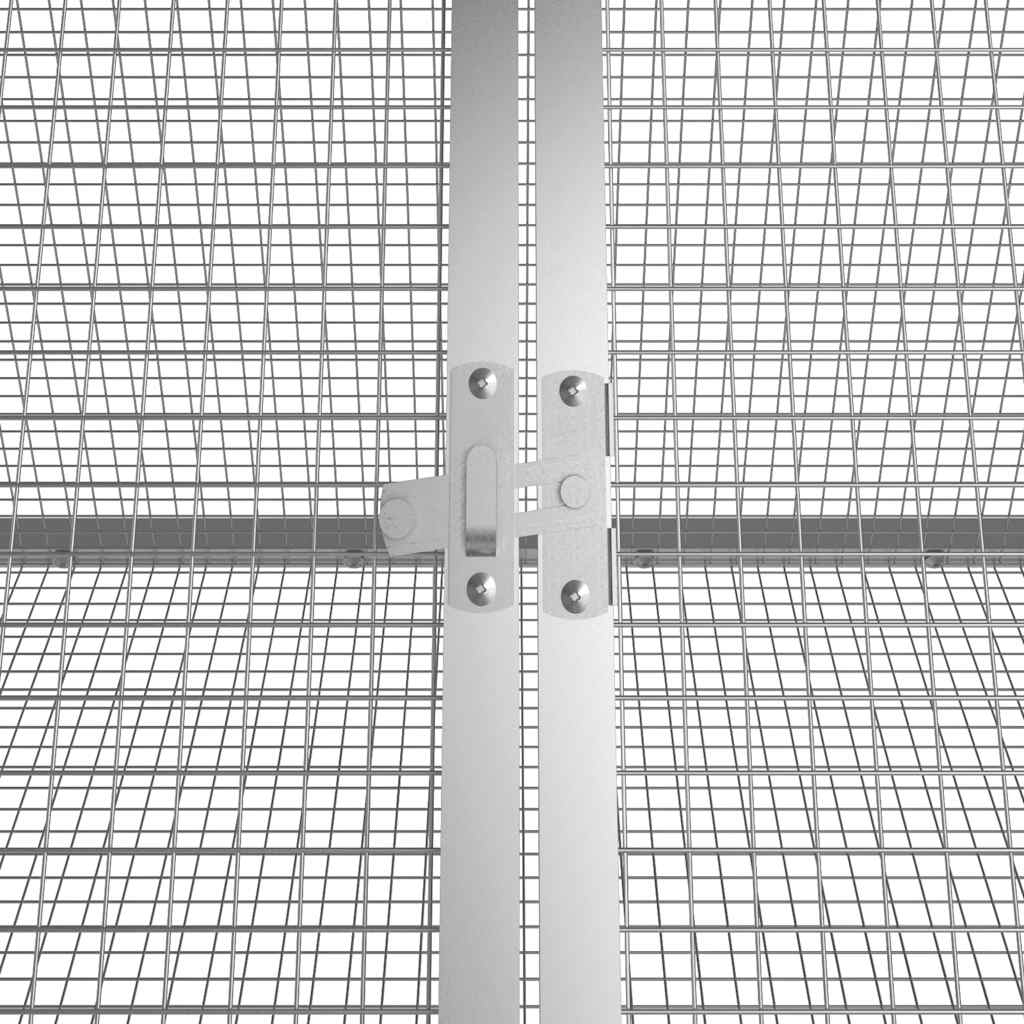 Rabbit Cage Grey 201.5x80.5x71 cm Galvanised Steel