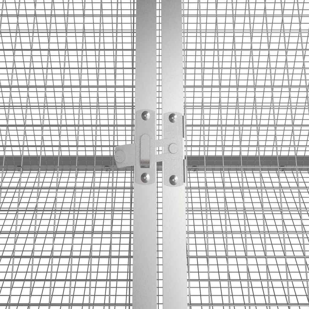 Rabbit Cage Grey 201,5x80,5x71 cm Galvanised Steel