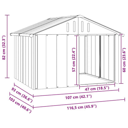 Dog House Anthracite 116.5x103x81.5 cm Galvanised Steel