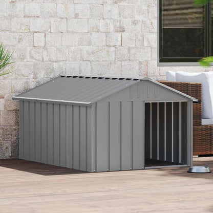 Dog House Grey 116.5x153x81.5 cm Galvanised Steel