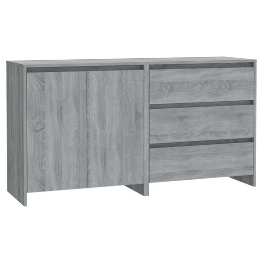 2 Piece Sideboard Grey Sonoma Engineered Wood