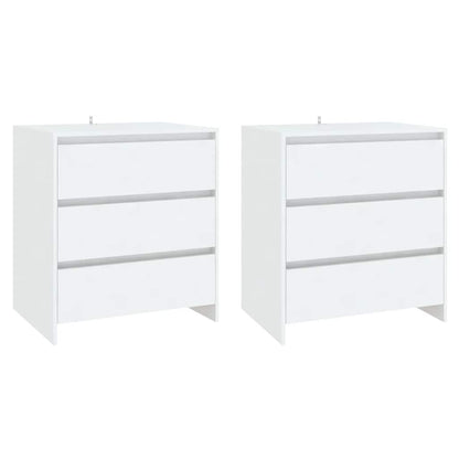 3 Piece Sideboard White Engineered Wood