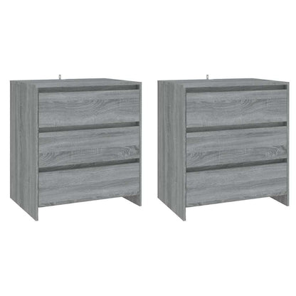3 Piece Sideboard Grey Sonoma Engineered Wood