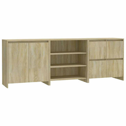 3 Piece Sideboard Sonoma Oak Engineered Wood