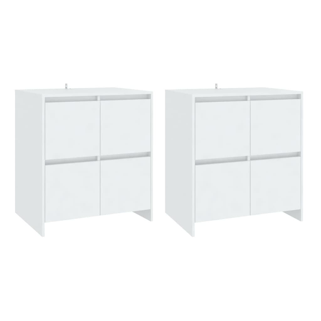 Sideboards 2 pcs White 70x41x75 cm Engineered Wood