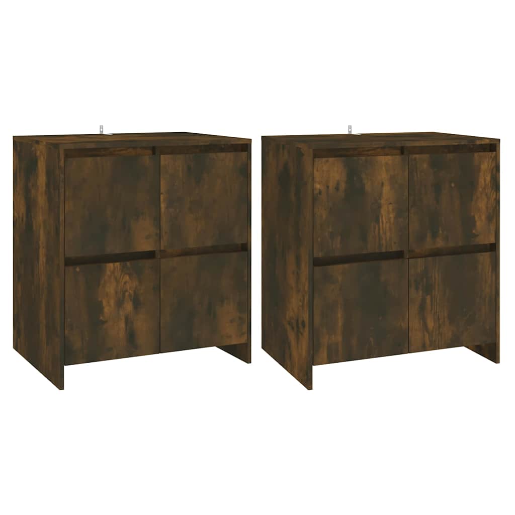Sideboards 2 pcs Smoked Oak 70x41x75 cm Engineered Wood