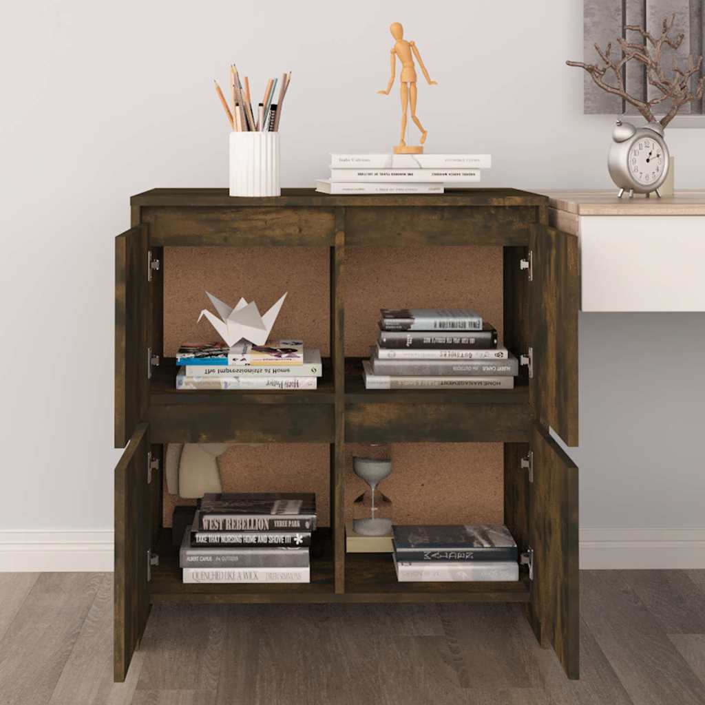 Sideboards 2 pcs Smoked Oak 70x41x75 cm Engineered Wood