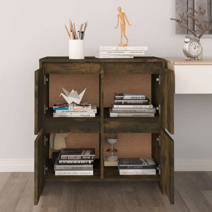 Sideboards 2 pcs Smoked Oak 70x41x75 cm Engineered Wood