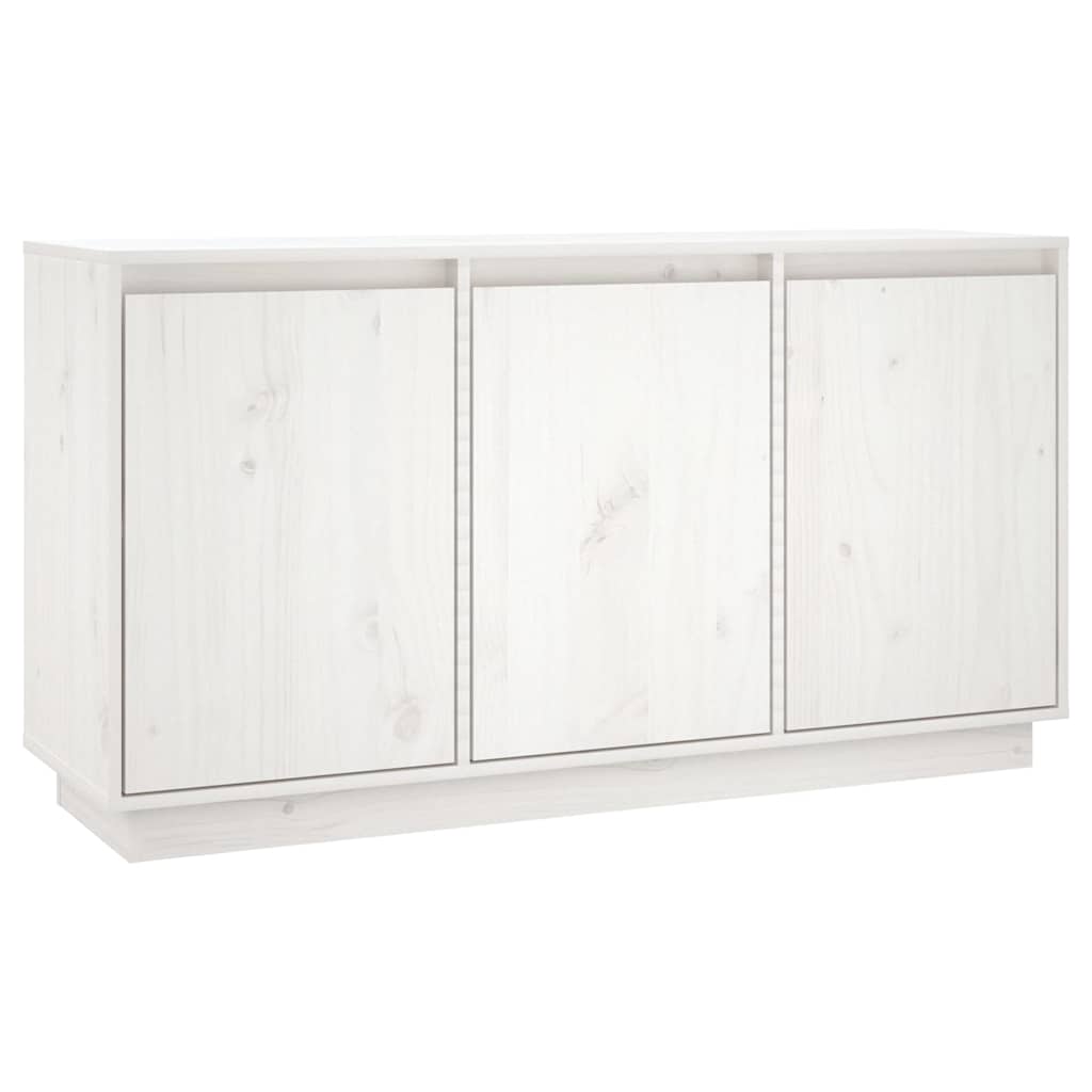 Sideboard White 111x34x60 cm Solid Wood Pine