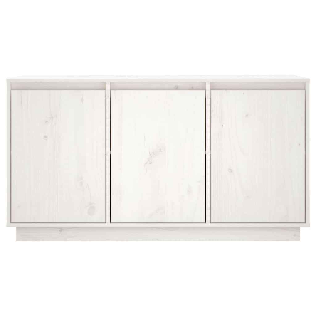 Sideboard White 111x34x60 cm Solid Wood Pine