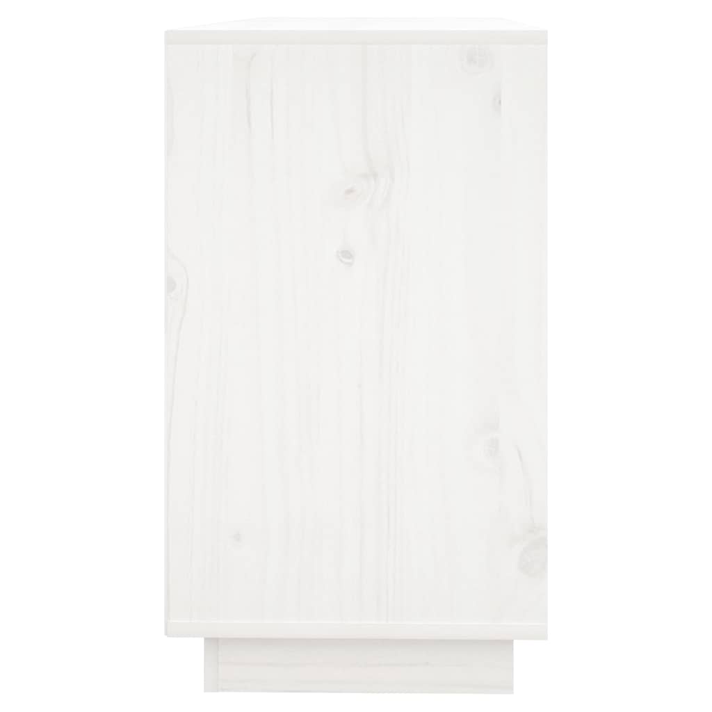 Sideboard White 111x34x60 cm Solid Wood Pine
