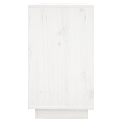 Sideboard White 111x34x60 cm Solid Wood Pine