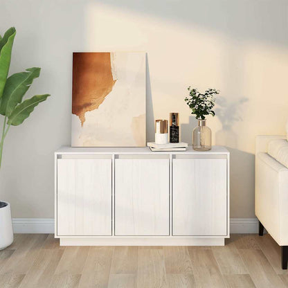 Sideboard White 111x34x60 cm Solid Wood Pine