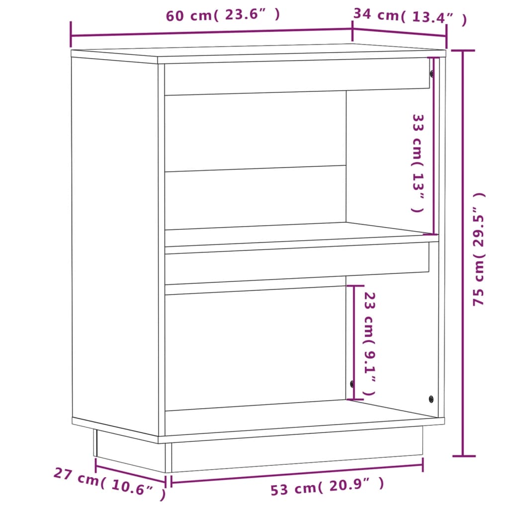 Console Cabinet | Black | Solid pine wood | Small | Console Cabinet